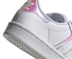 Adidas Originals Kids' Unisex Superstar Strap-On Leather Sneakers - White/Metallic Rainbow 6