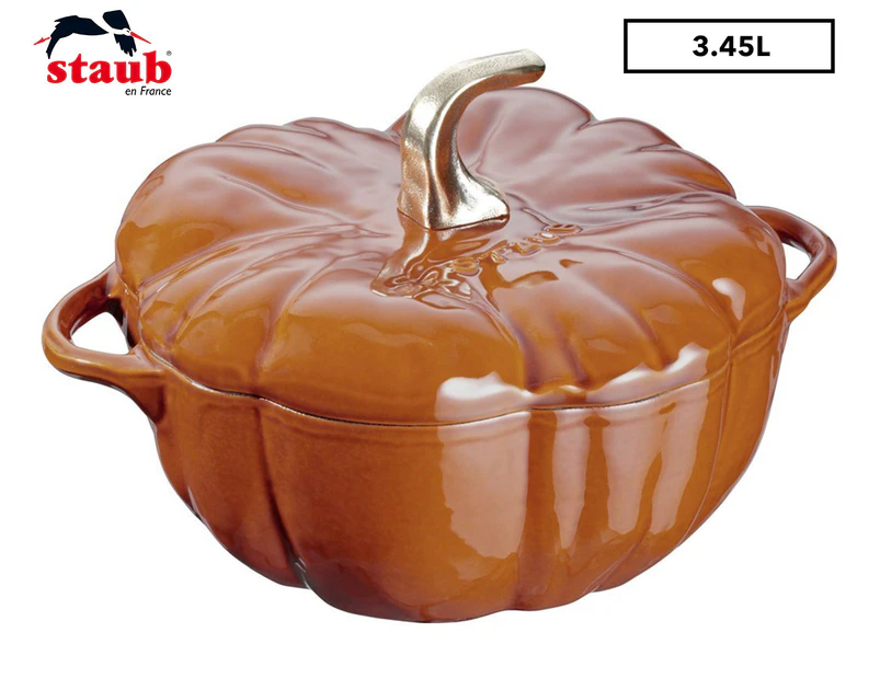 Staub 24cm Enamelled Cast Iron Pumpkin Cocotte - Cinnamon
