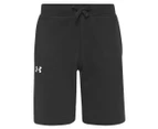 Under Armour Youth Boys' Rival Cotton Shorts - Black Onyx/White