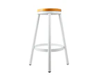 Set of 2 Wooden Stackable Bar Stools - White and Wood