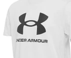 Under Armour Youth Boys' Sportstyle Logo Short Sleeve Tee / T-Shirt / Tshirt - Halo Grey Light Heather/Black