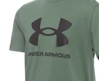 Under Armour Youth Boys' Sportstyle Logo Short Sleeve Tee / T-Shirt / Tshirt - Toddy Green/White