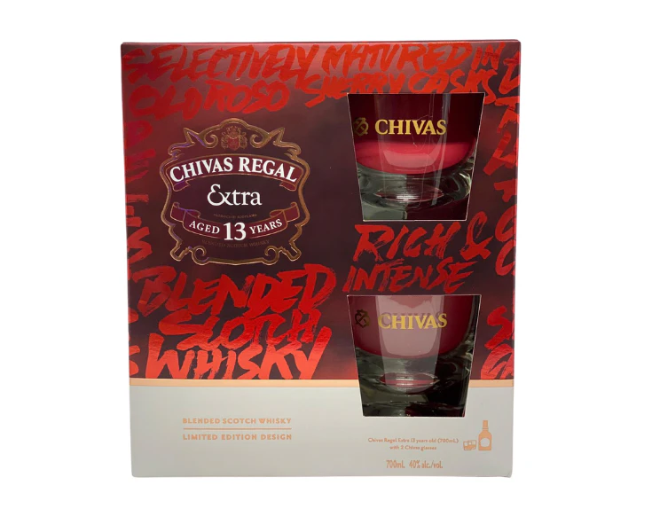 Chivas Extra 13yo Sherry Cask 700ml + 2 glasses 700 mL