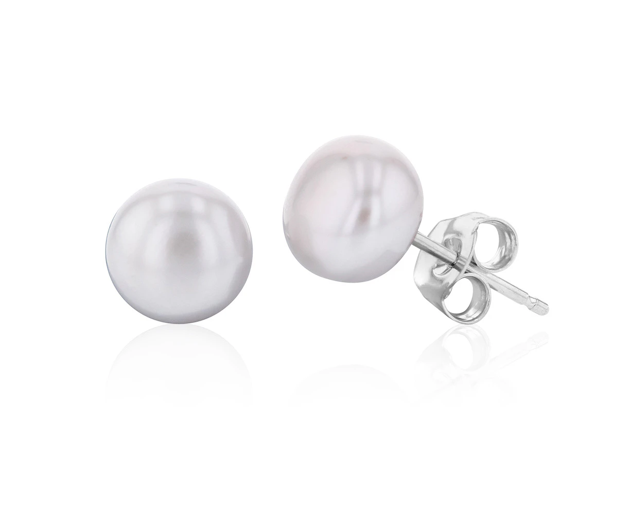 Grey Freshwater Pearl Stud Earrings