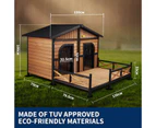 Royal Pet Dog Kennel Wooden House Home Outdoor Box Large 2 Two Door Waterproof