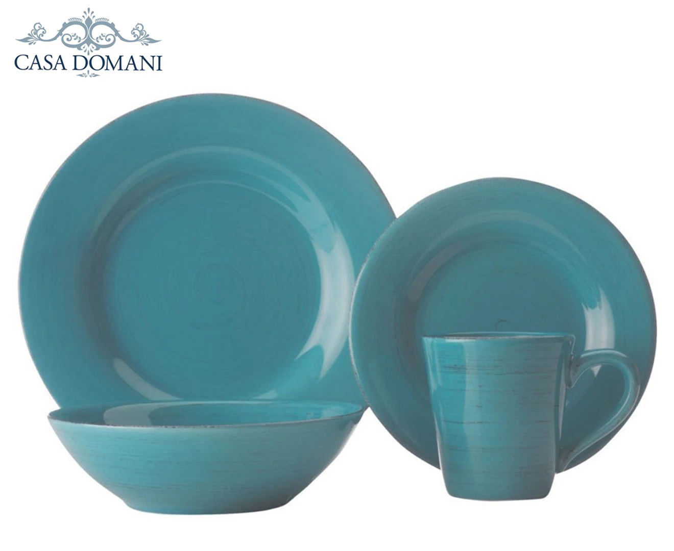 Casa Domani 16-Piece Portofino Dinner Set - Turquoise