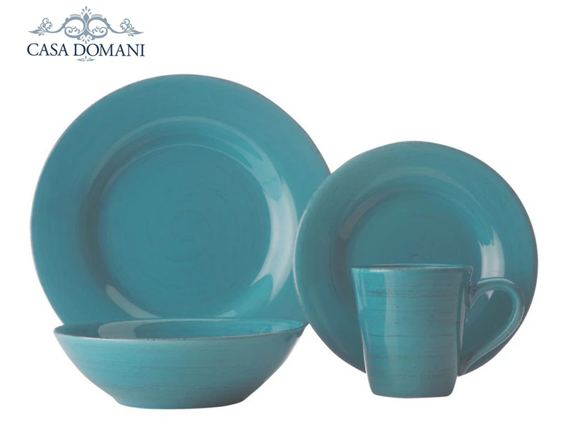 Casa Domani 16-Piece Portofino Dinner Set - Turquoise