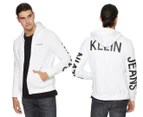 Calvin Klein Jeans Men's Travelling Logo Full Zip Hoodie - Brilliant White
