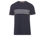 Tommy Hilfiger Men's Simon Stripe Crewneck Tee / T-Shirt / Tshirt - Sky Captain
