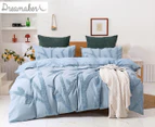 Dreamaker Tufted Washed Vintage Cotton Quilt Cover Set - Kye Blue