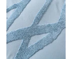 Dreamaker Tufted Washed Vintage Cotton Quilt Cover Set - Kye Blue