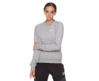 Nike Sportswear Women's Essential Fleece Crew Sweatshirt - Dark Grey Heather/Matte Silver/White
