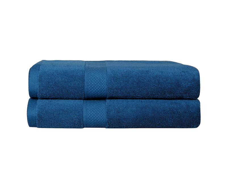 Justlinen-luxe Luxury Cotton Bath Towel Set 2-Pack - Navy