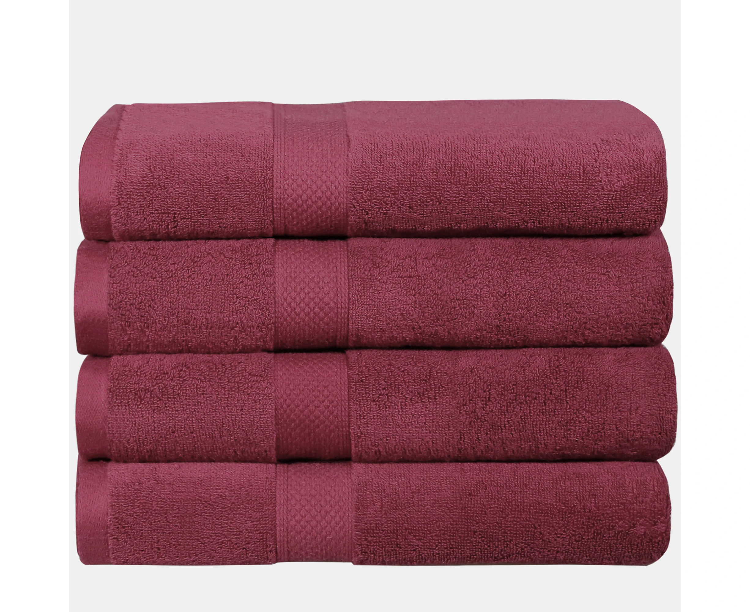 Justlinen-luxe Luxury Cotton Bath Towel Set 4-Pack - Burgundy