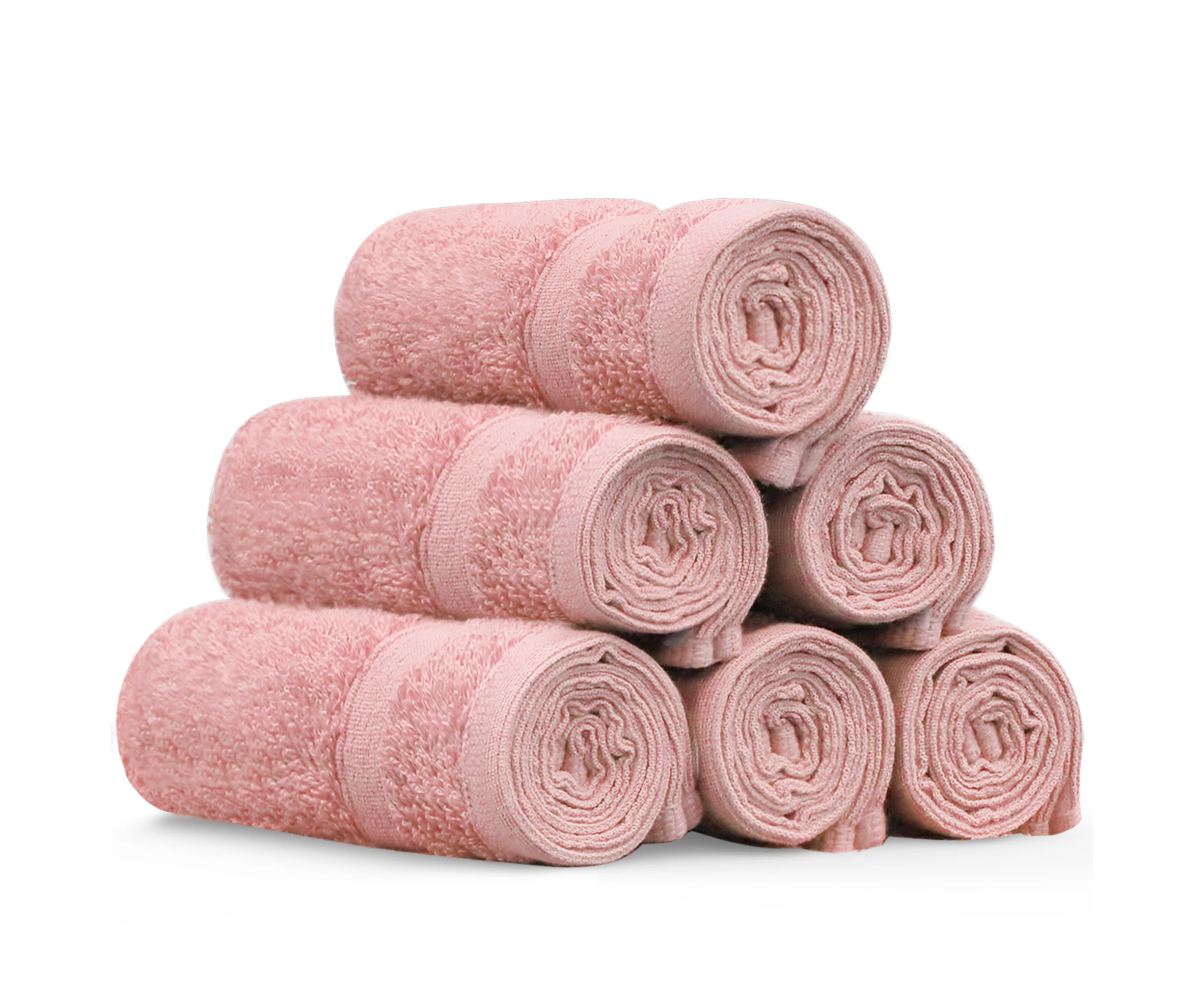 Justlinen-luxe Cotton Face Washers Set 6-Pack - Coral