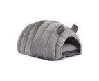 Cat House Bed Pet Dog Beds Bedding Large Igloo Castle Round Nest Cave Grey L