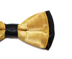Boys Mustard Gold Two Tone Layer Bow Tie Polyester
