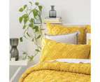 Park Avenue Medallion Cotton Vintage Washed Tufted Quilt Cover Set - Misted Yellow