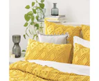 Park Avenue Medallion Cotton Vintage Washed Tufted Quilt Cover Set - Misted Yellow