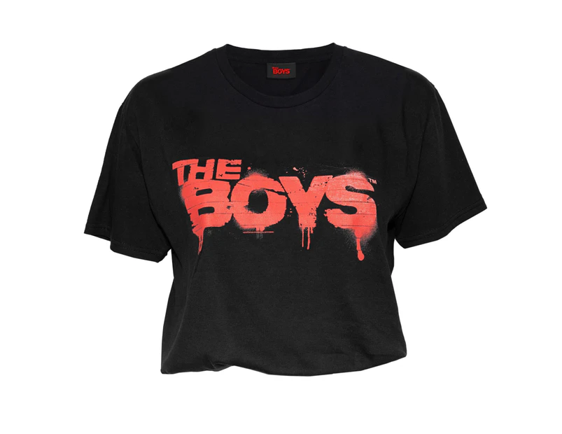 The Boys Womens Logo Crop T-Shirt (Black) - PG1560