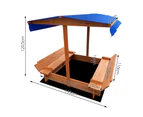 Wooden Outdoor Sand Box Set Sand Pit- Natural Wood 120x120cm