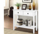 Hallway Console Table Hall Side Entry 2 Drawers Display White Desk Furniture