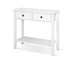 Hallway Console Table Hall Side Entry 2 Drawers Display White Desk Furniture