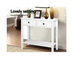 Hallway Console Table Hall Side Entry 2 Drawers Display White Desk Furniture