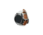 Samsung Classic Leather Strap for Gear Sport - Beige +  White