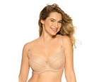 Gaia Micaela BS0758 Embroidered Non-Padded Underwired Full Cup Bra - Beige