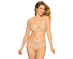 Gaia Micaela BS0758 Embroidered Non-Padded Underwired Full Cup Bra - Beige