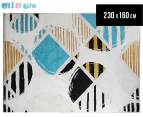 OliandOla 160x230cm Modern Abstract Rug Carpet - Beige/Blue/Black