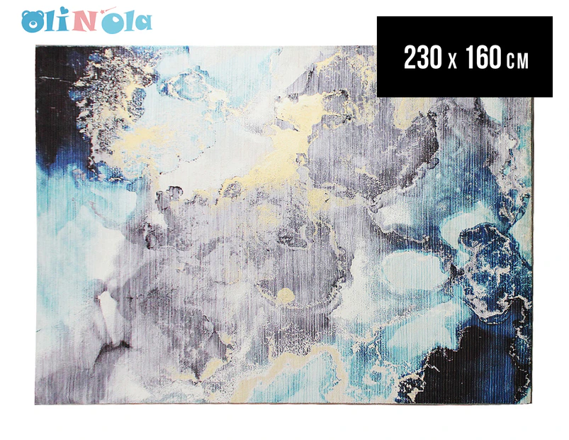 OliandOla 160x230cm Modern Abstract Rug Carpet - Grey/Blue