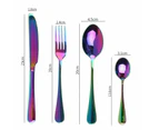 Cutlery Set Rainbow 24 pcs Stainless Steel Knife Fork Spoon Stylish Teaspoon Kitchen