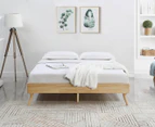 Lifely Merlin Wooden Tappered Leg Mid-Century Bed Base