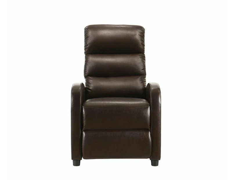 Lifely Luxury Leather Recliner Chair Armchair Brown Sofa Lounge Couch
