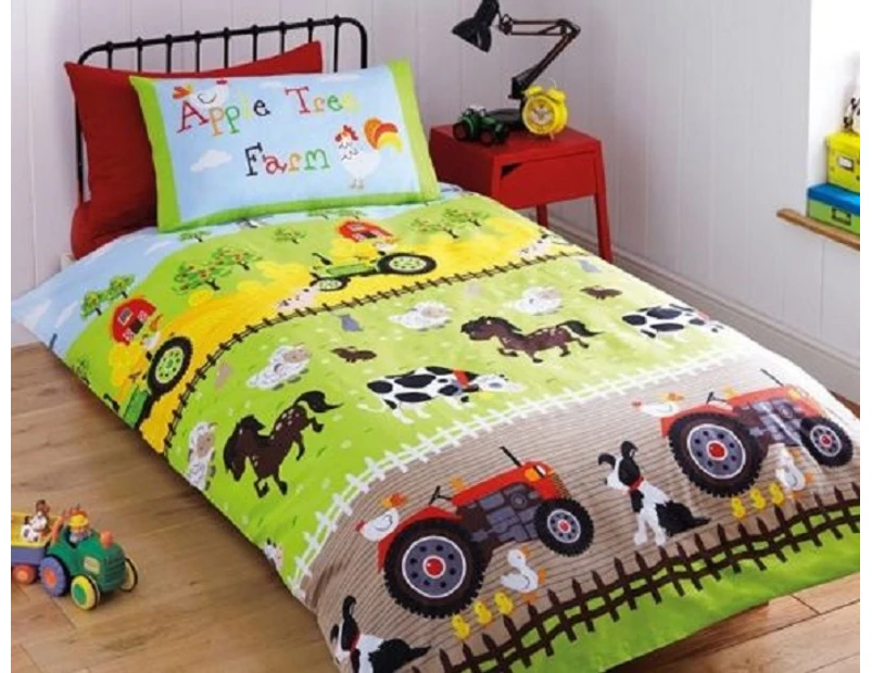 Farm Tractor Truck - Junior Toddler Cot - Quilt cover set
