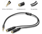 ACL 2 X Headphone Auido Microphone Splitter Adapter Aux 3.5mm Male to 3.5mm Female Headphone output & 3.5mm Female Mic Input