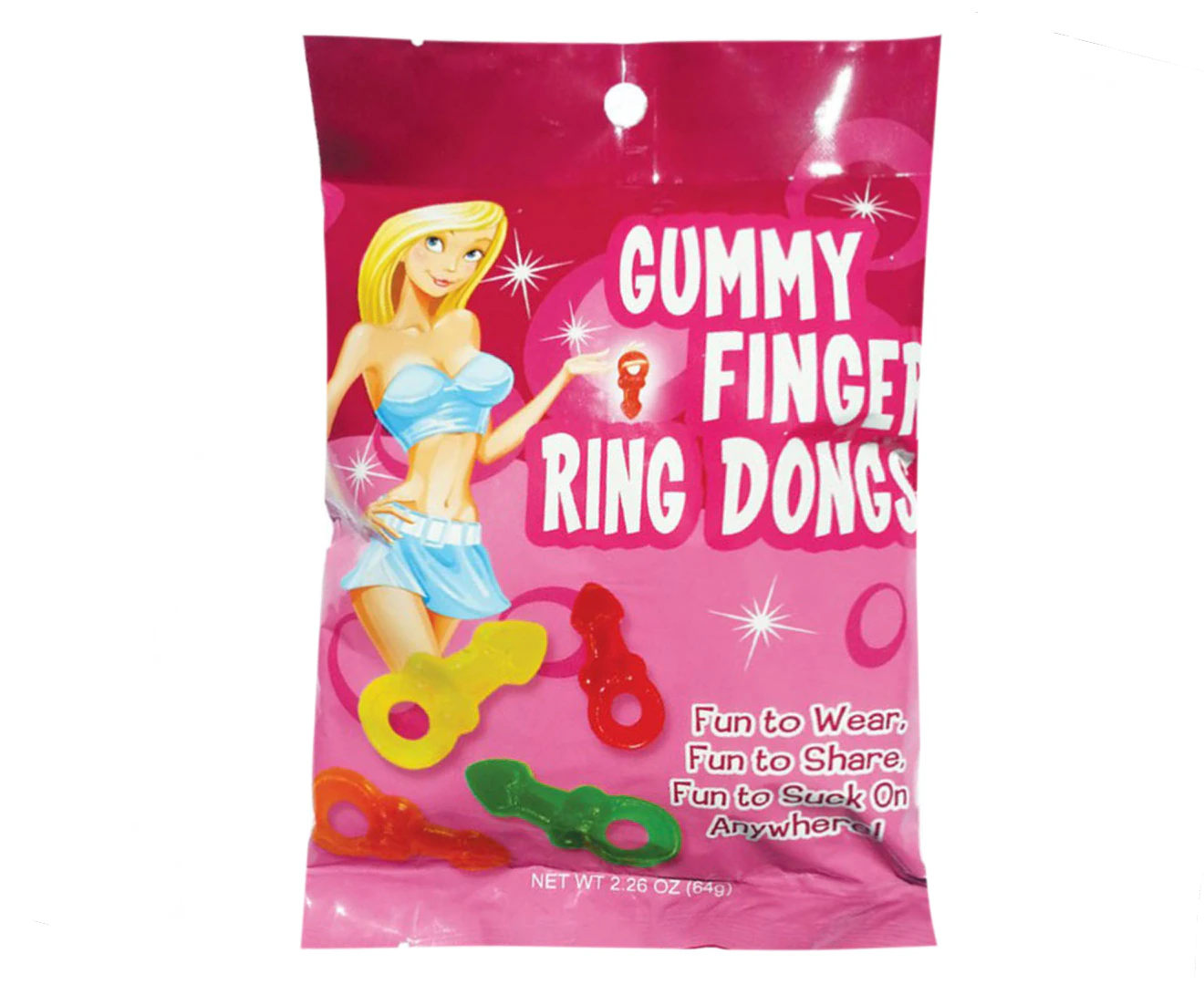 Gummy Finger Ring Dongs (12 X 8 Piece Display)