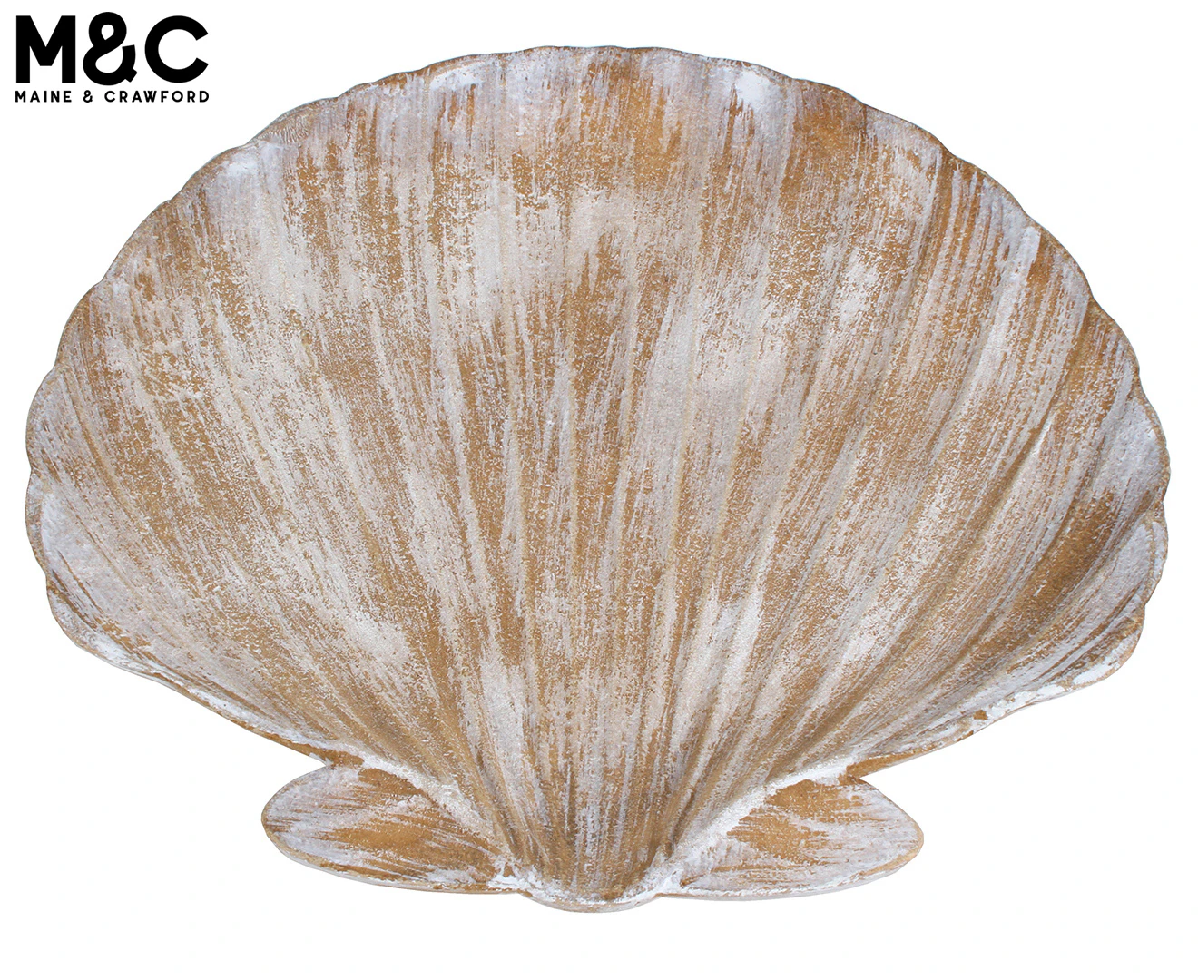 Maine & Crawford 7-Seashell 27x25cm Wooden Tray Organiser Storage Decor Natural