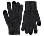 Kenneth Cole Warm Knit Gloves w/ Tech Tips - Charcoal 1