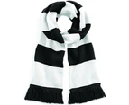 Beechfield Varsity Unisex Winter Scarf (Double Layer Knit) (Black / White) - RW2031