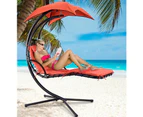 Innovative 360o Rotating Swing Hammock Chair with Canopy Steel Frame Cushioned - Grey