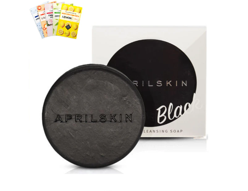 April Skin Signature Soap Black 85g Natural Cleansing Soap + Face Mask