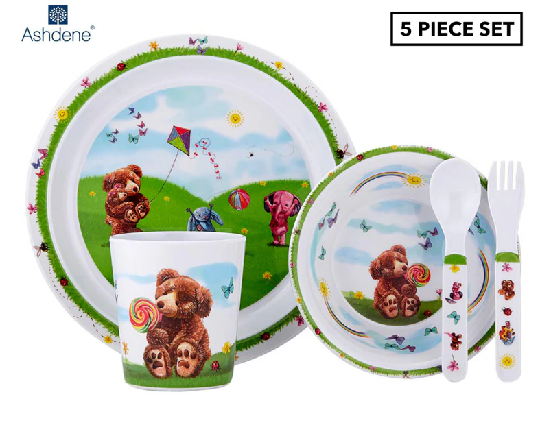 Ashdene 5-Piece Kids' Honey Pot Bear Dinner Set - Multi