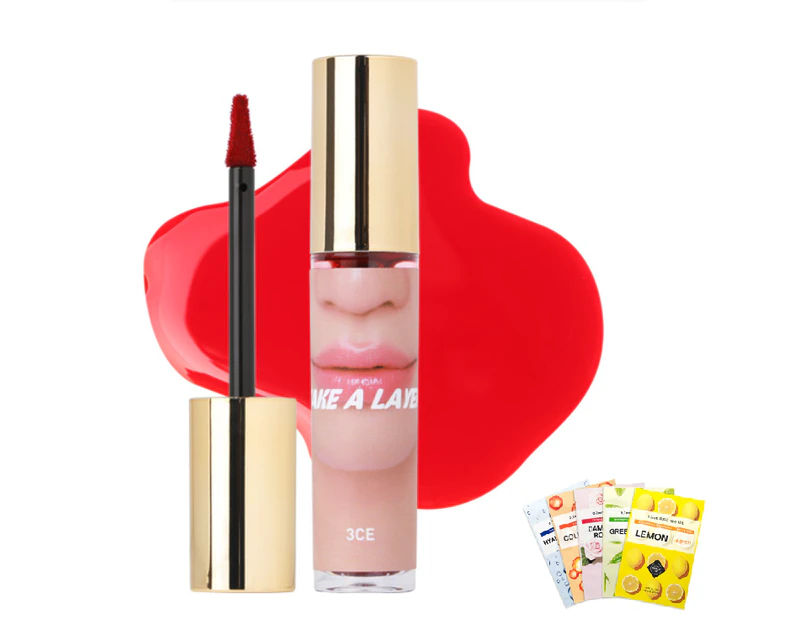3CE Take A Layer Tinted Water Tint #Iron Red - Liquid Lipstick Stylenanda 3 Concept Eyes + Face Mask