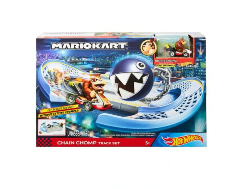 Hot Wheels Mario Kart Chain Chomp Trackset with Donkey Kong