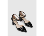 Jo Mercer Women's Iluka Mid Heels Leather Shoes - Black Patent