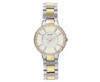 Fossil Women's 30mm Virginia Multicolour Analogue Stainless Steel Watch - Silver/Gold