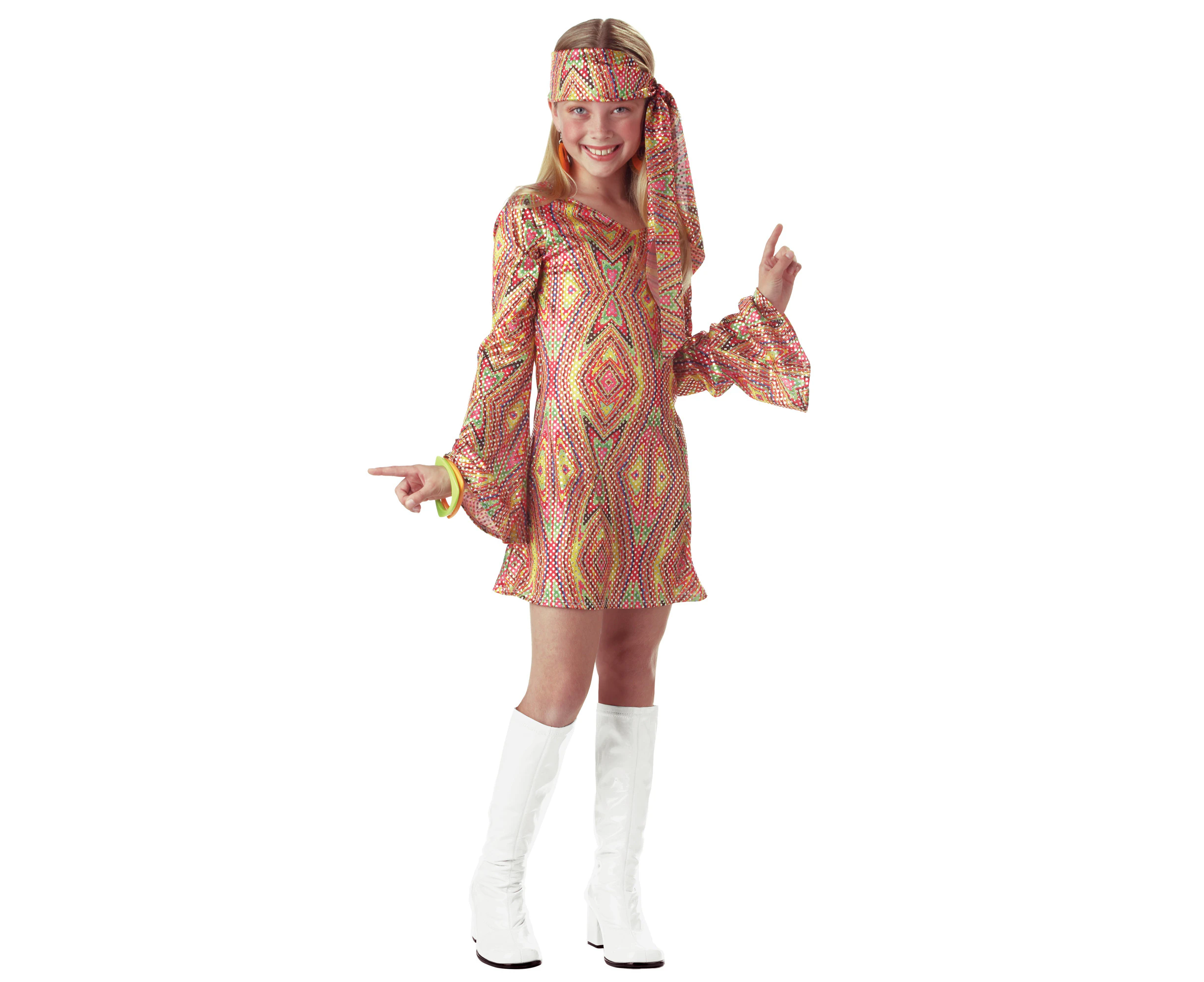 Disco Dolly 1960s 1970s Hippie Hippy Go Go Retro Book Week Girls Costume